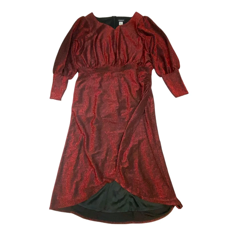 Dress Party Midi By Ashro In Red, Size: 2x